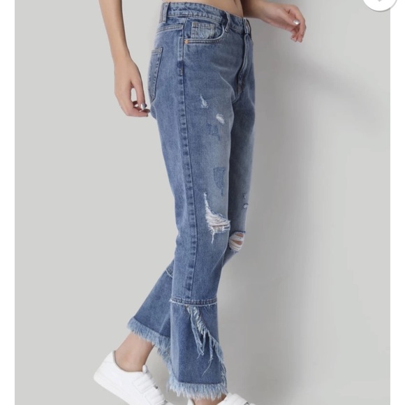 ONLY flare raw edge ankle distresses jeans sz 30 - Picture 2 of 11